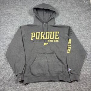 Champion Hoodie Men's M Purdue University Boilers Gray Eco Fleece College